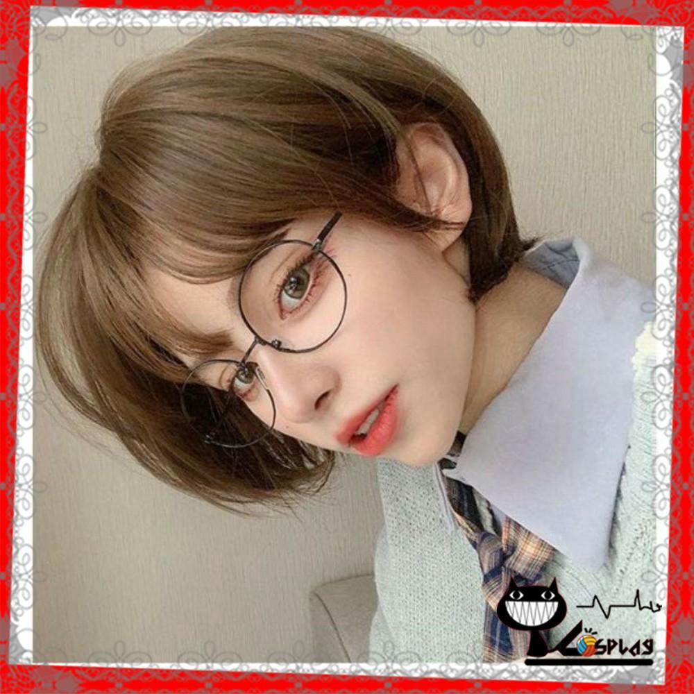 Wig teen/lolita/cosplay TT002 tomboy màu nâu lưới hoa