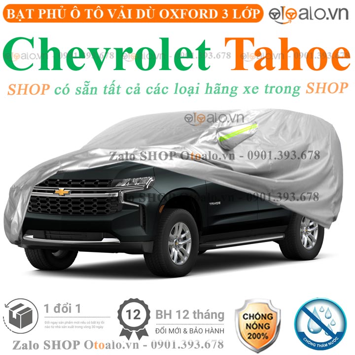 Bạt che phủ ô tô Chevrolet Tahoe 3 lớp cao cấp chống nắng nóng nước mưa