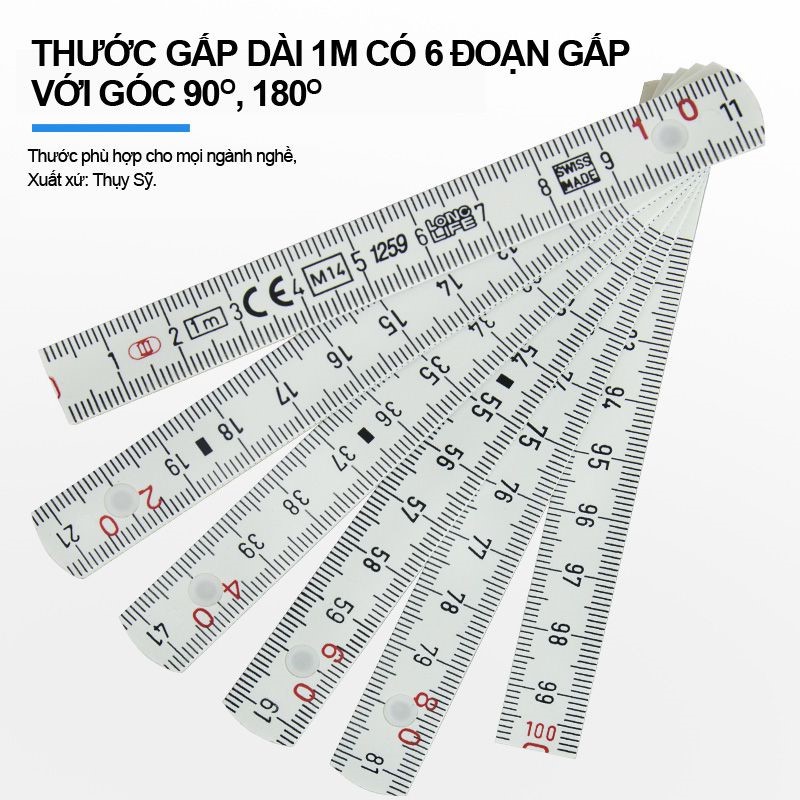 Thước gấp 1m Shinwa - Thước gấp 1m Shinwa 78606 : Màu Trắng