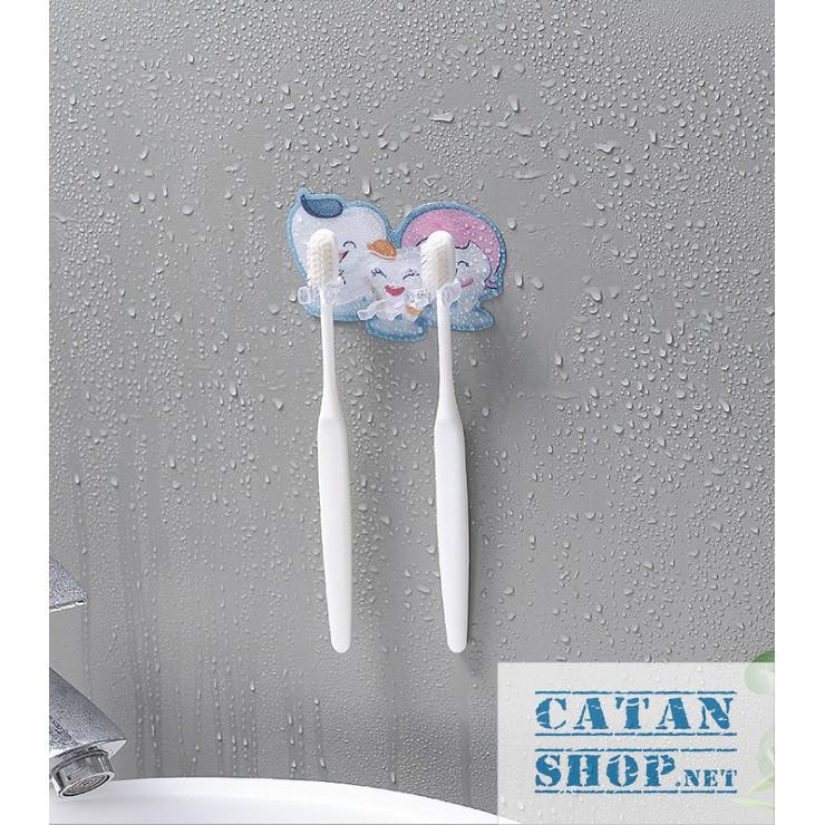 Miếng dán tường HÌNH CHIẾC RĂNG treo bàn chải đánh răng, móc treo vật dụng gia đình siêu tiện lợi, tiết kiệm không gian