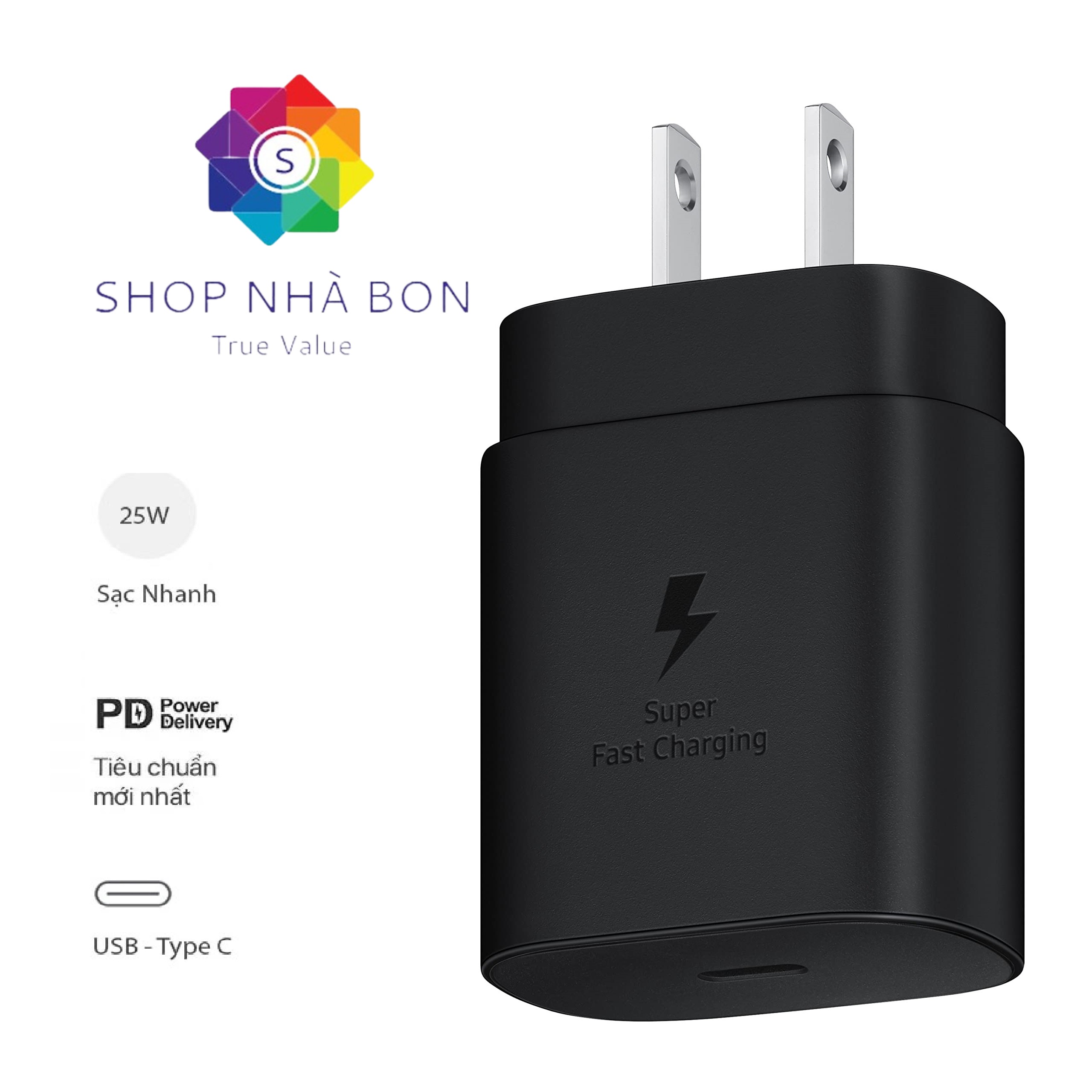 Củ sạc 25w loại Chân dẹt dùng cho Samsung Galaxy Note 10, Note 10 Lite, Note 10 Plus, S10