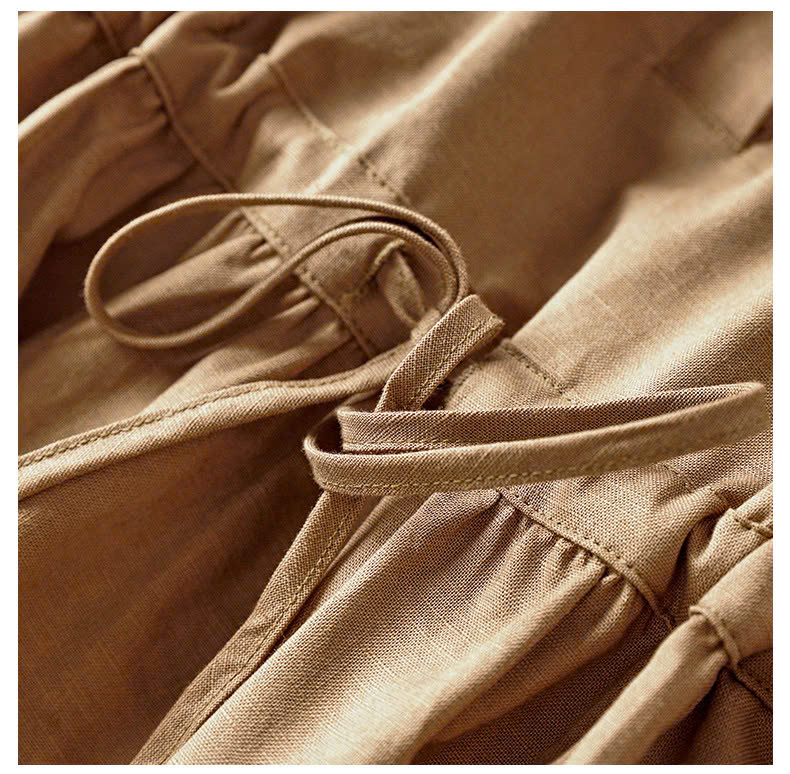Đầm suông thiết kế mẫu mới xuân hè vải sợi Linen tự nhiên mịn mát da218