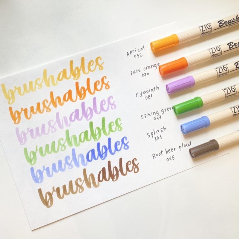 Bút viết thư pháp hiện đại Marker Kuretake Zig Brushables Brush Pen 2 đầu Nhật Bản (Màu nóng