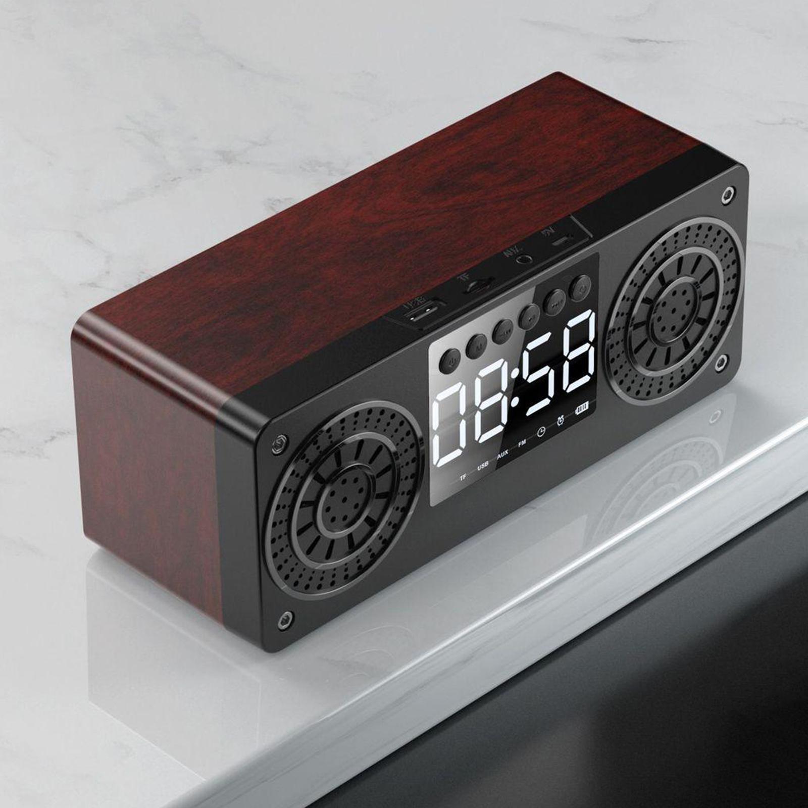 Bluetooth Portable Wooden Soundbar Audio Player for Home Office Computer black