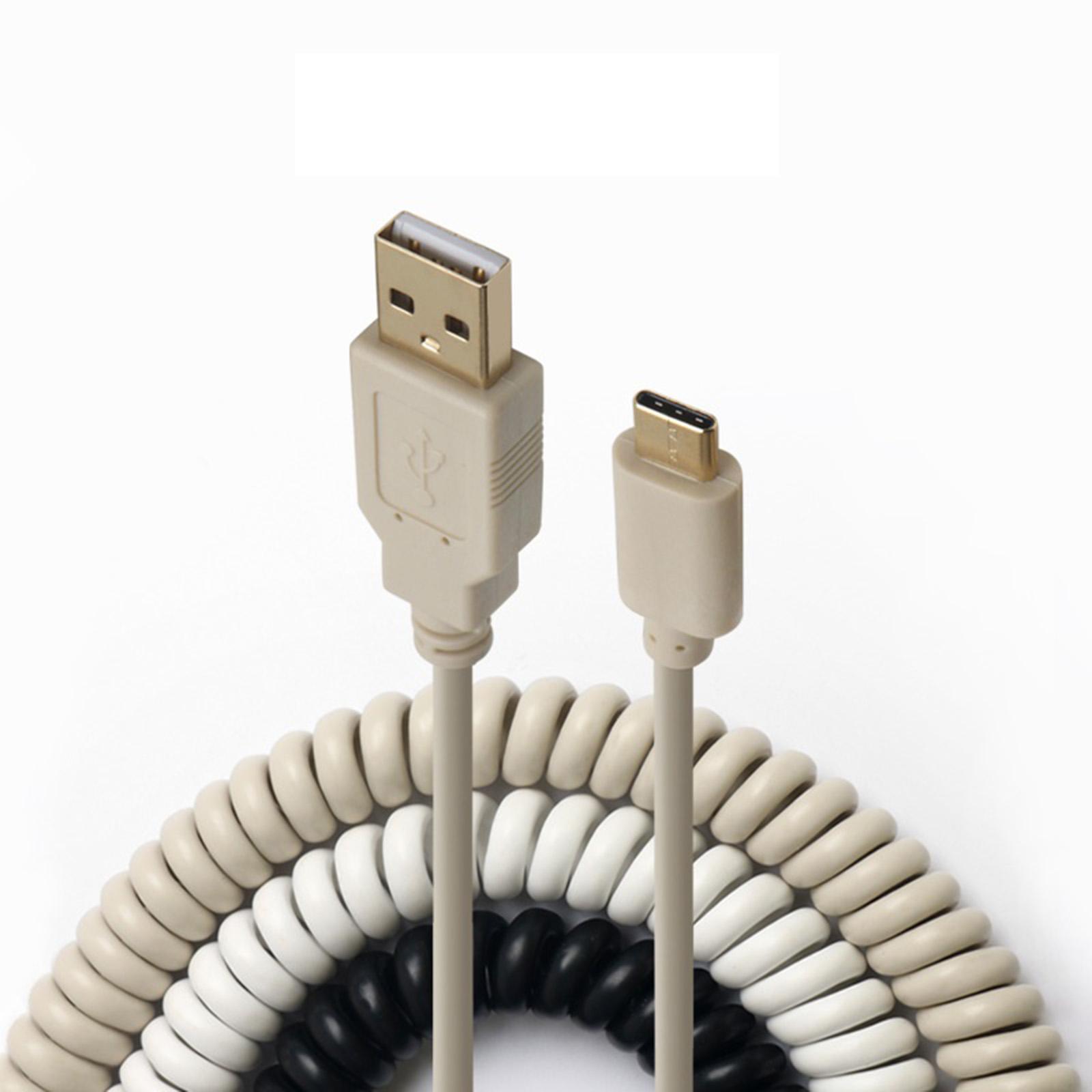 High Quality USB-C Type C Coiled Cable Cord for Mechanical Keyboard White