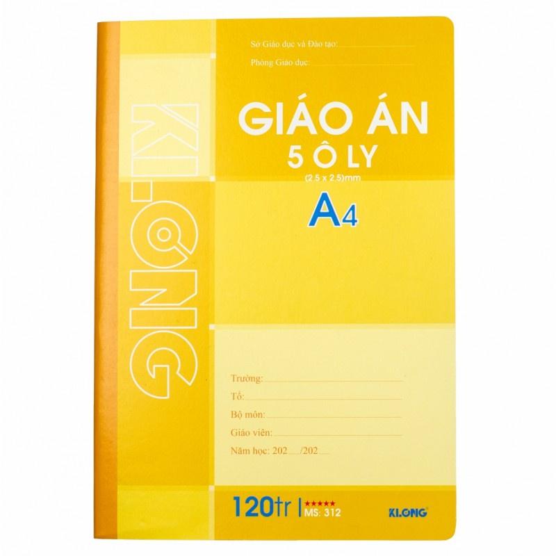 Sổ giáo án 4 ô ly A4 200 trang MS: 314