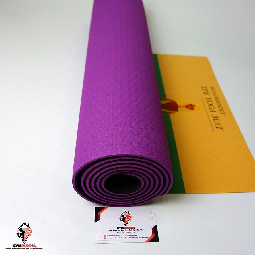 Thảm Tập Yoga 6mm Cao Cấp, Thảm Yoga TPE 2 Lớp Cao Cấp Chống Trượt, Thảm Tập Gym Yoga Pilates, Thảm Yoga TPE