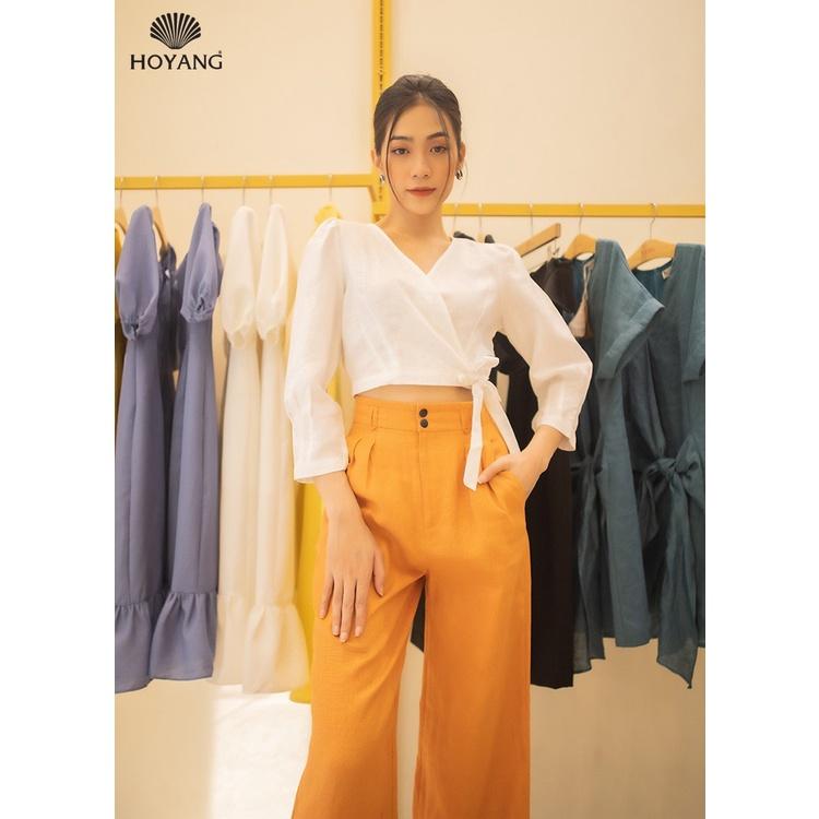 Áo Croptop Cổ Tim Cột Dây Eo HOYANG AHY01