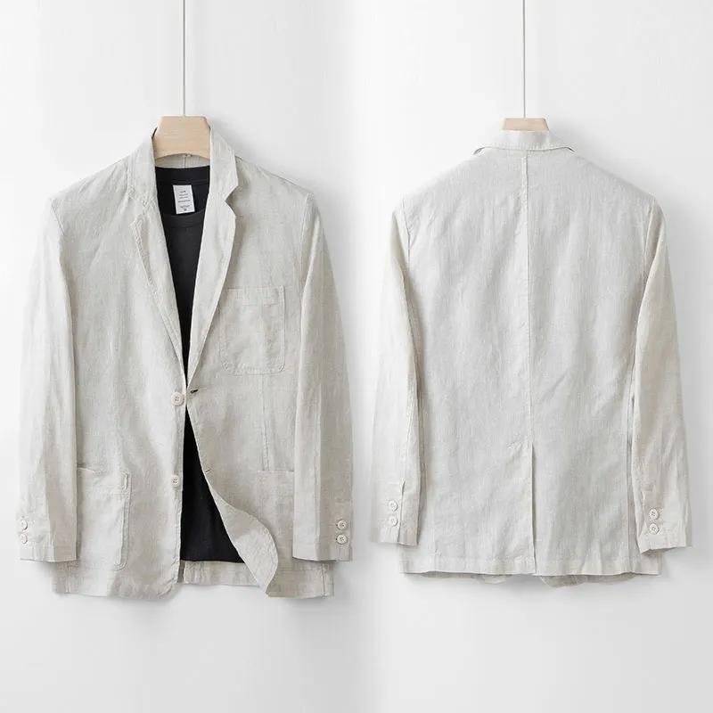 Áo vest Blazer Linen nam,Blazer nam Đũi Việt 2 cúc, form rộng chất vải linen mềm mại phong cách trẻ trung