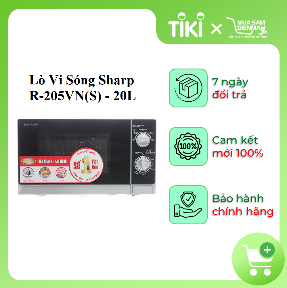 Lò Vi Sóng Sharp R - 205Vns - 20L - Hàng Chính Hãng