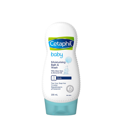 Sữa tắm gội em bé Cetaphil Baby Gentle Wash & Shampoo - Chiết xuất Lô Hội và Dầu Hạnh Nhân 230ml/chai