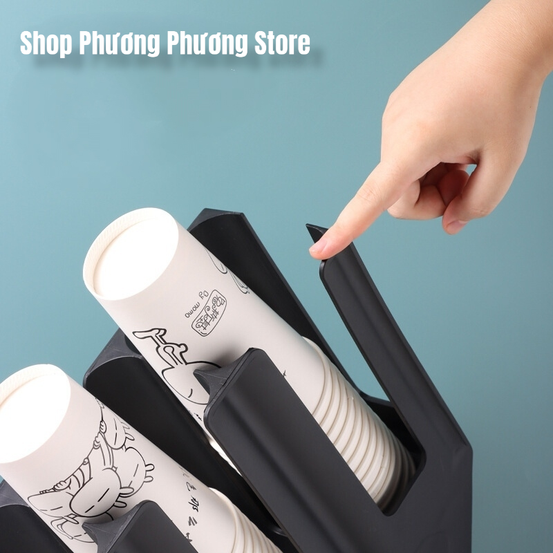 Kệ mica 4 ngăn đựng ly, cốc cà phê, sinh tố, trà sữa