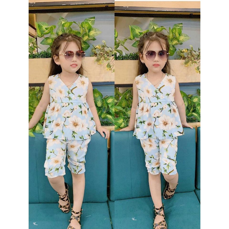 Bộ ngố bé gái size 1-7 tuổi 10-22kg vải thô lụa