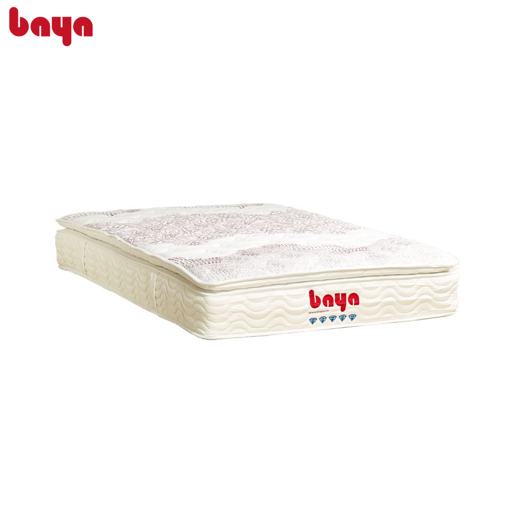 Nệm Lò Xo BAYA SELENE Khung Lò Xo Túi Bằng Thép Nhập Khẩu Có Các Lớp Foam Bao Quanh Chất Lượng Cao, Bề Mặt Đệm Được Bọc Lớp Vải Gấm