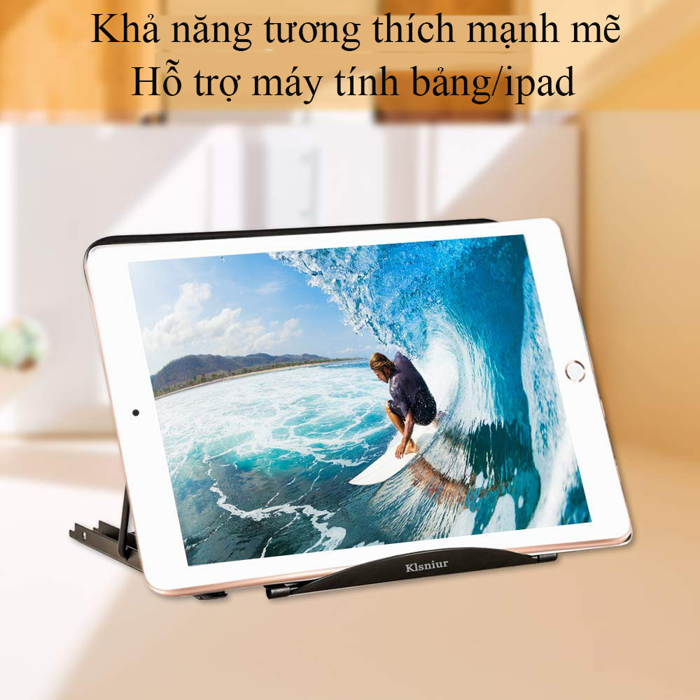 Giá Đỡ Laptop - Đế Tản Nhiệt Cho Máy Tính Bảng MacBook Ipad - Hợp Kim Nhôm Cao Cấp - Có Thể Gấp Gọn - Dễ Dàng Di Chuyển - Hàng Chính Hãng - VinBuy