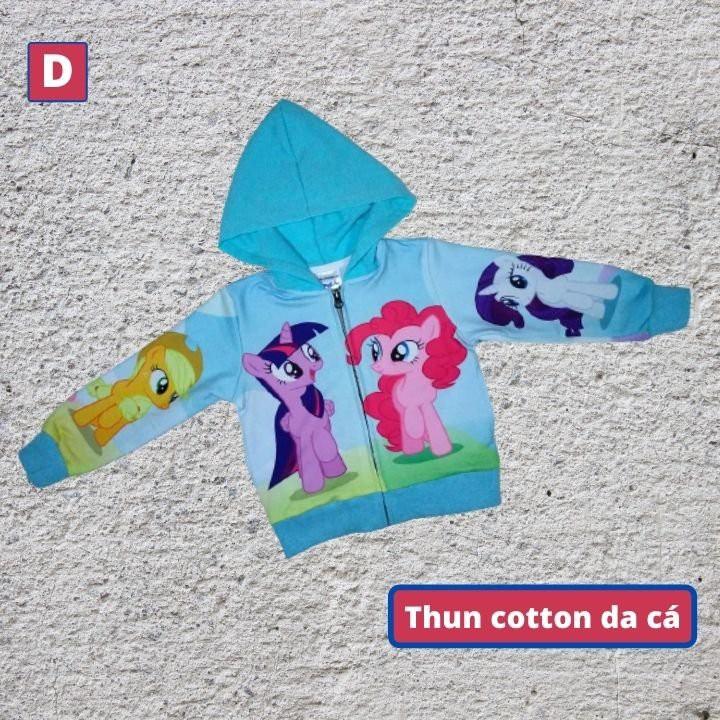 Áo khoác bé gái hình ngựa Pony từ 11-43kg - Áo lạnh nữ - PONY - Thun cotton da cá in 3D cực chất- Hương Nhiên