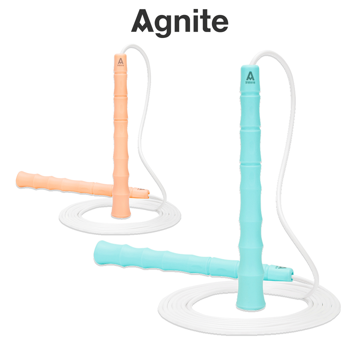 Dây nhảy thể dục thể thao gym dây PVC tay nhựa thiết kế cán tre Agnite - Rèn luyện sức khỏe giảm cân - Hàng Chính Hãng - F4001