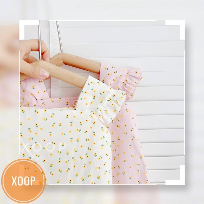 Bộ cánh tiên quần túi hoa nhí chạy bèo 2 màu cho bé gái