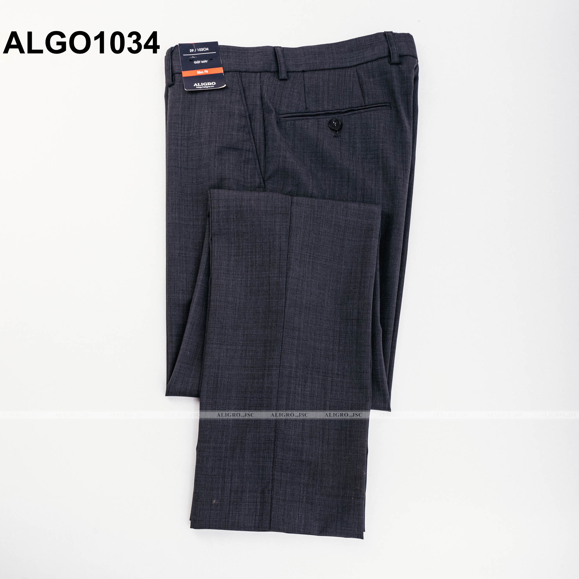 Quần Âu Nam Aligro Màu grey chất liệu cao Cấp, chuẩn Form Slimfit, Tôn Dáng màu grey ALGO1034
