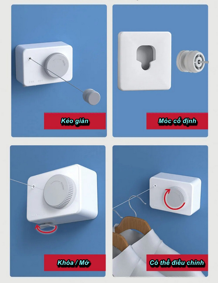 Dây Phơi Đồ Quần Áo Invisible Clothesline - Home Decor Furniture