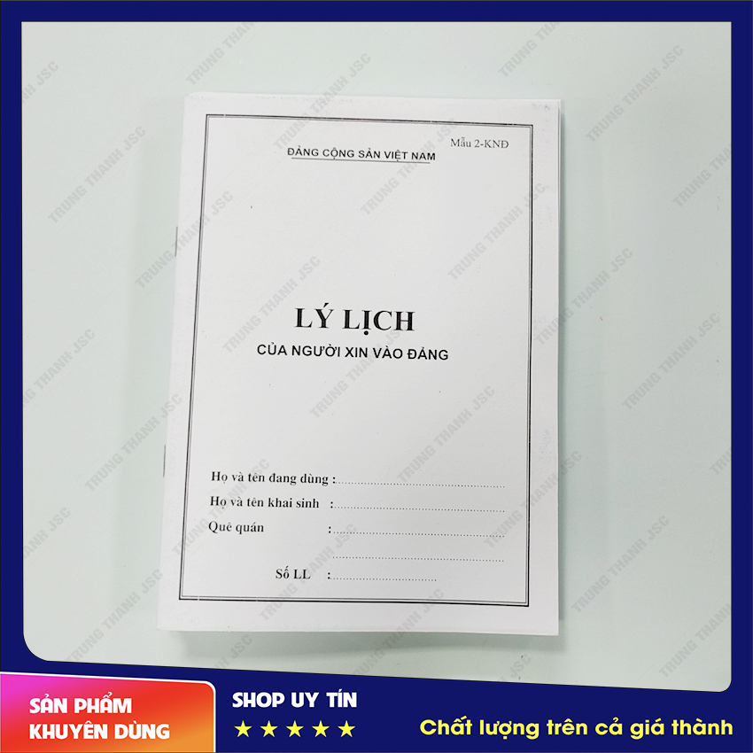 [Có sẵn] [Ảnh thật] Quyển Lý lịch của người xin vào đảng mẫu 2-KNĐ loại 32 trang và 40 trang