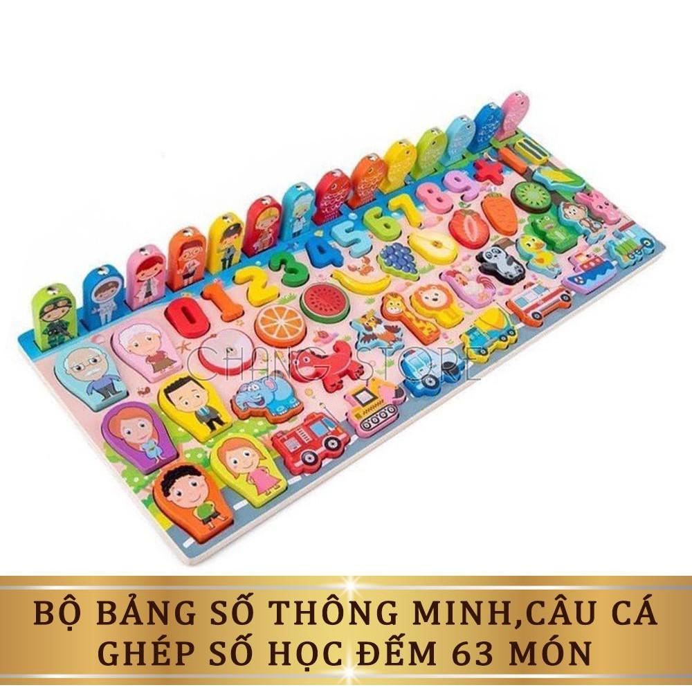 Bộ bảng số thông mình cho bé ghép số và học đếm, bộ đồ chơi câu cá 63 chi tiết vừa học vừa chơi mới nhất 2020