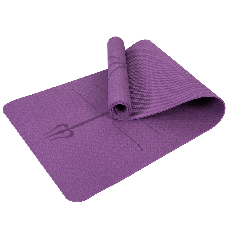 Thảm Yoga Định Tuyến TPE 1 Lớp 8mm - YOGA QG, Độ Bám Cao, Chống Trơn Trượt, Mềm Mại, Thân Thiện Với Môi Trường, An Toàn Khi Tiếp Xúc Với Da - Hàng chính hãng