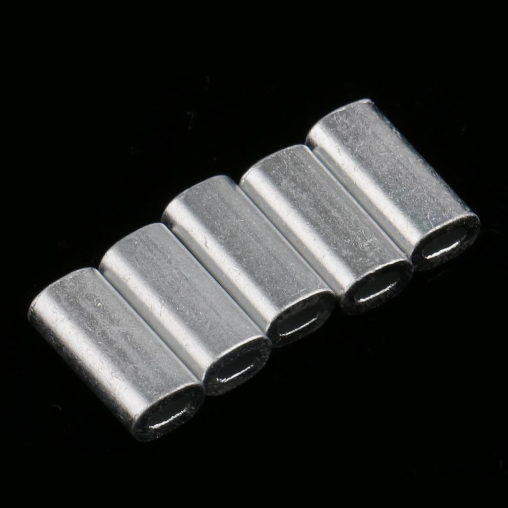 Pack of 200 Pieces Fishing Wire Single Barrel Crimp Sleeves, Fishing Line Leader Rigging Tackle Wire Rope Clips Tube Connector