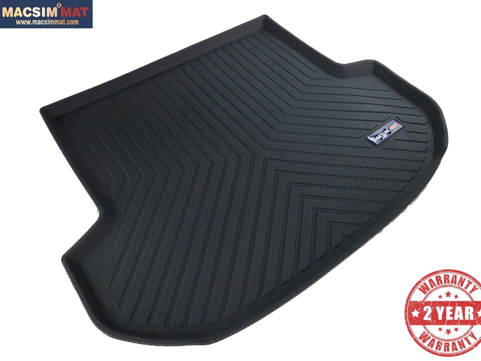 Thảm lót cốp xe ô tô Hyundai Santafe 5 chỗ 2017-đến nay nhãn hiệu Macsim chất liệu TPV cao cấp màu đen