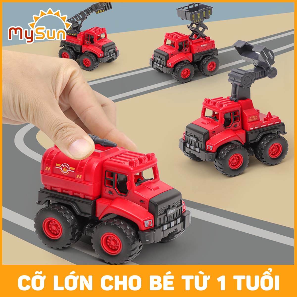 Bộ đồ chơi xe cứu hỏa chữa cháy mô hình cho bé 1 2 3 4 5 tuổi.