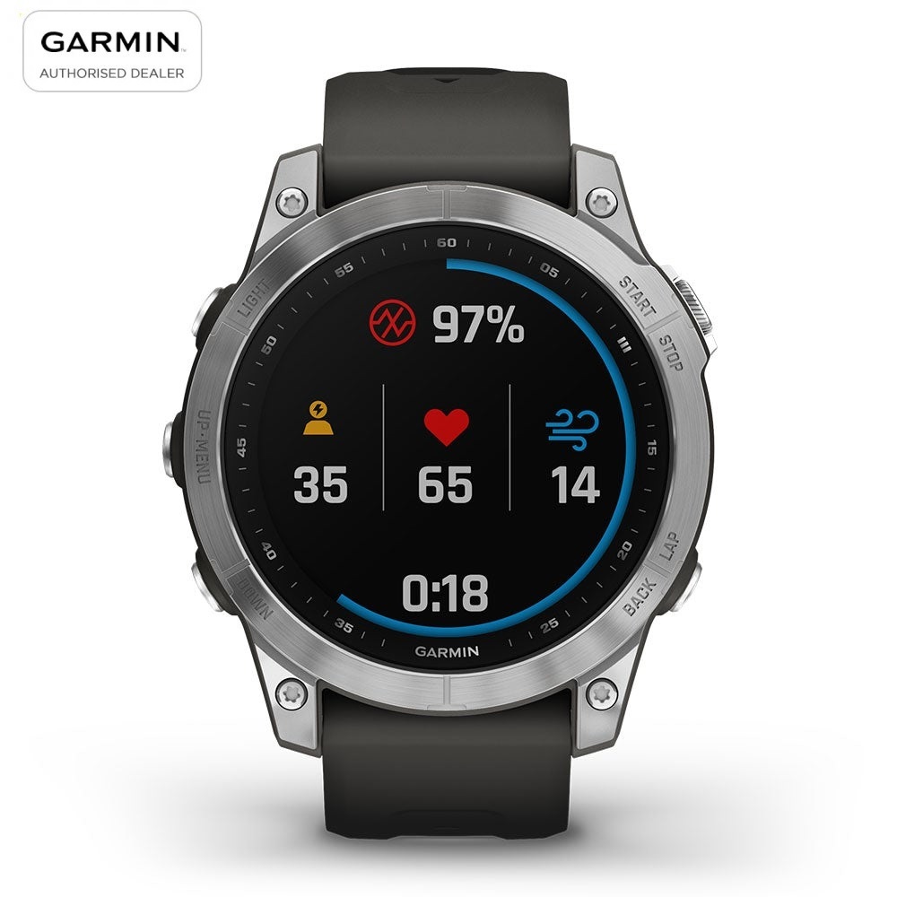 Đồng hồ thông minh Garmin Fenix 7S, Màu Bạc với dây Màu Xám Graphite - Hàng chính hãng