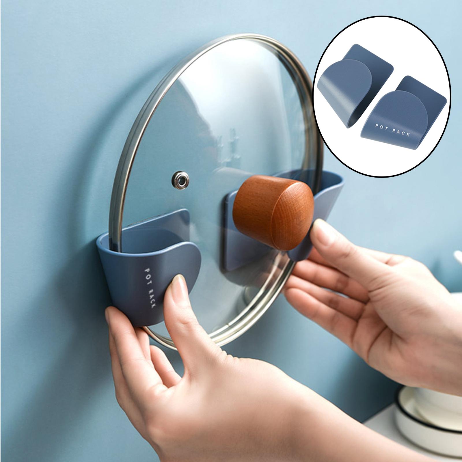Pot Lid Holder Self Adhesive Hanging Punch-free Save Space Household Tools