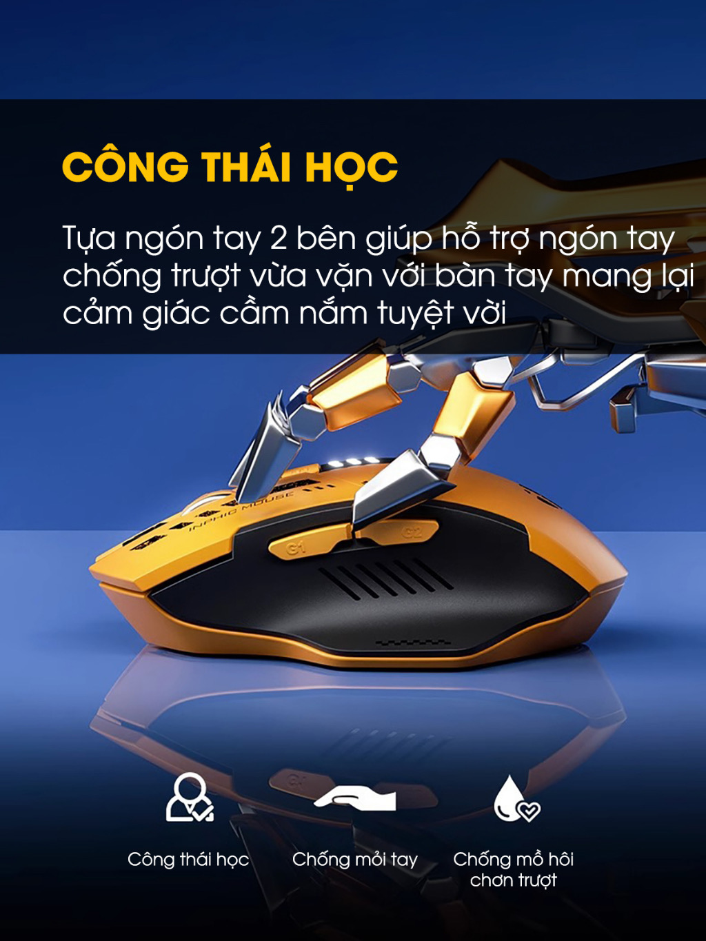 ￼Chuột không dây bluetooth TEKKIN A9 gaming máy tính 6 nút silent tắt âm led hiển thị pin gundam game công thái học rob - hàng nhập khẩu