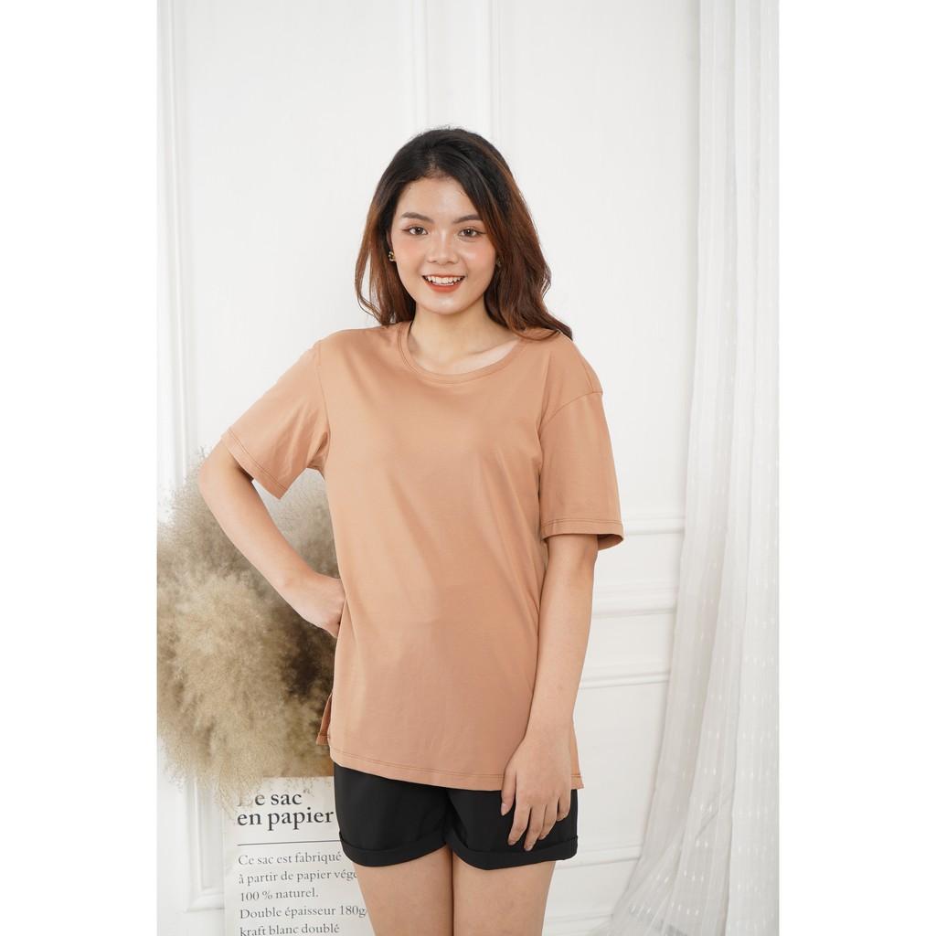 Áo thun cổ tròn dáng rộng Free size -Sooyoung- Cotton 100%