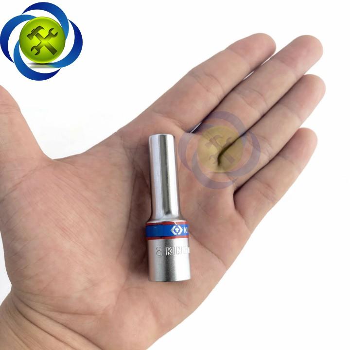 Tuýp 3/8 inch 08mm 6 cạnh màu trắng loại dài Kingtony 323508M