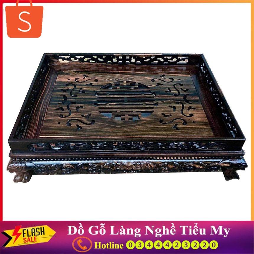 Khay Trà Chân Quỳ Gỗ Mun Cao Cấp, Dùng Trong Phòng Khách, Phòng Làm Việc