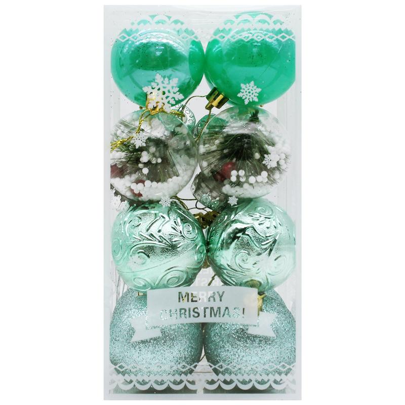 Hộp 16 Trái Châu Trang Trí Giáng Sinh - 6ADPIE16-E78 - Màu Xanh Mint
