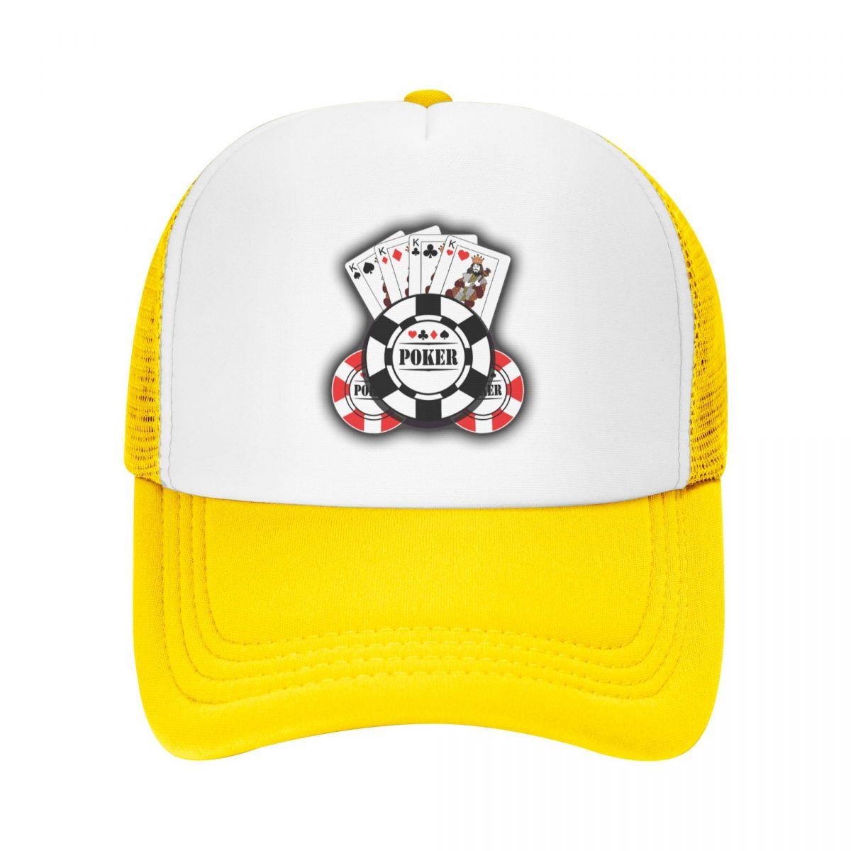 Thời trang poker king xe tải người đàn ông đàn ông phụ nữ tùy chỉnh điều chỉnh unisex chơi bài trò chơi bóng chày mũ mùa hè snapback mũ Color: Silver Size: Trucker Hat