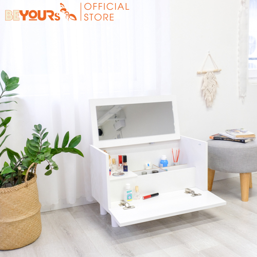 Bàn Trang Điểm Gấp Gọn Ngồi Bệt Thông Minh BEYOURs Nội Thất Lắp Ráp – AIMEE – Màu Trắng