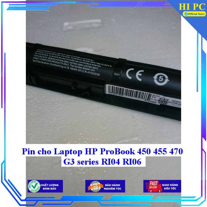 Pin cho Laptop HP ProBook 450 455 470 G3 series RI04 RI06 - Hàng Nhập Khẩu