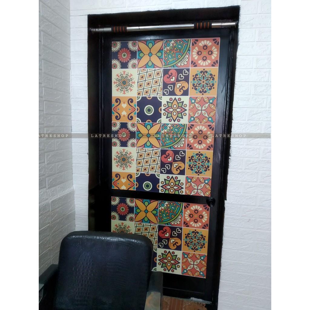 Decal gạch bông dán tường, dán kính nhà tắm chống nước - M1 Bohemieng