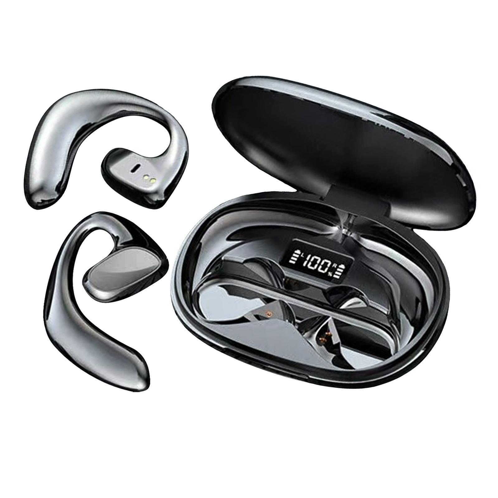 Air Conduction Bluetooth Headphones Wireless Headset Over Ear for Workout Black