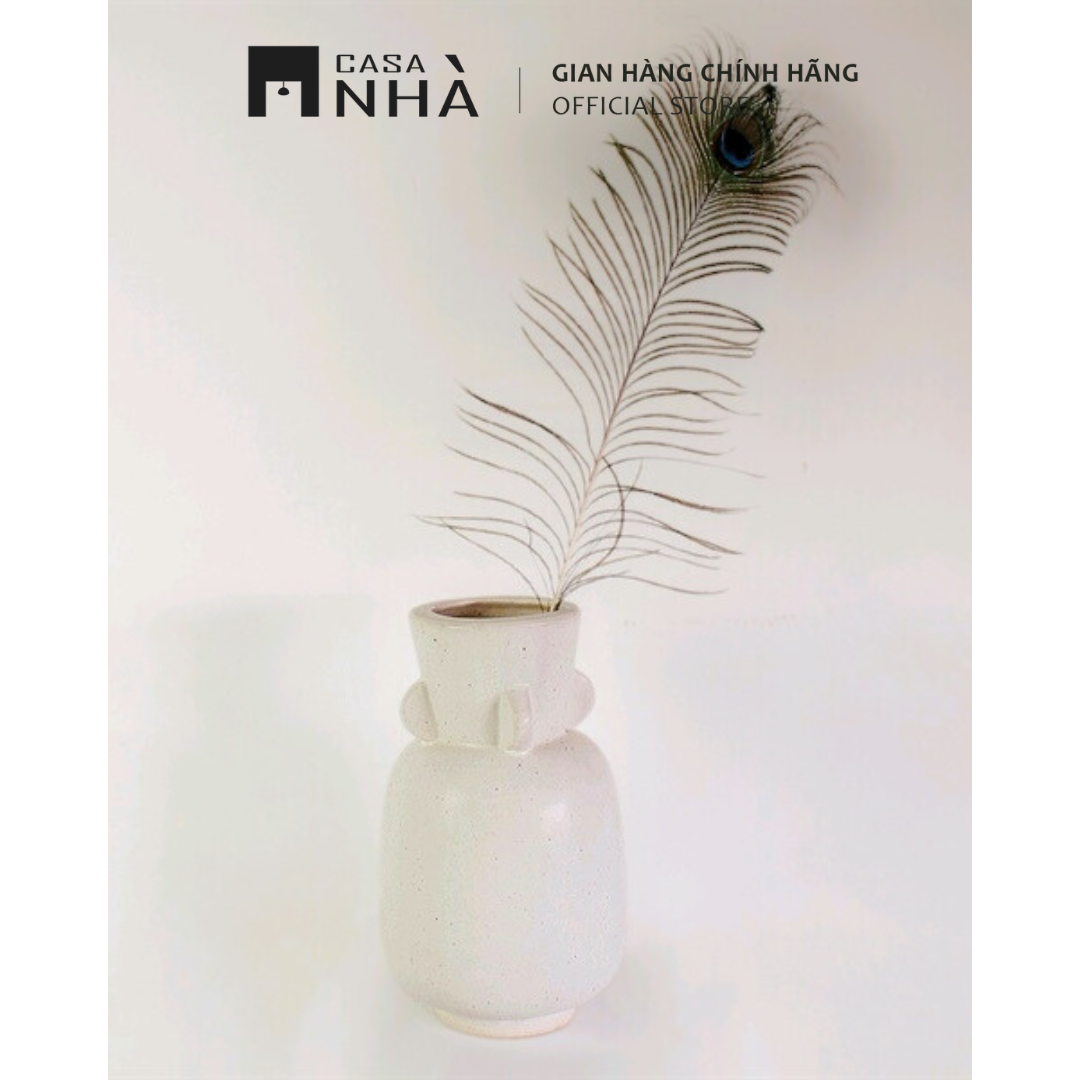 Bình gốm men trắng MULKY - Chất Lượng Xuất Khẩu EU Được Sản Xuất Cho Thị Trường Nội Địa - Casanhà Ceramic