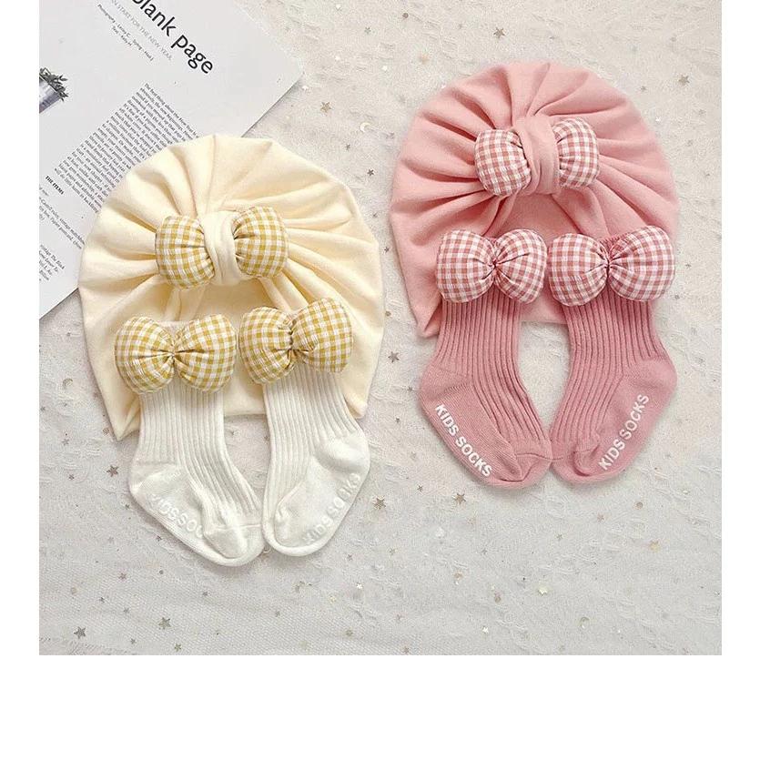 Set Mũ Turban Kèm Tất Cao Cổ hình Gấu, Thỏ ChicBaby Có Chống Trơn Trượt Dễ Thương Cho Bé Gái