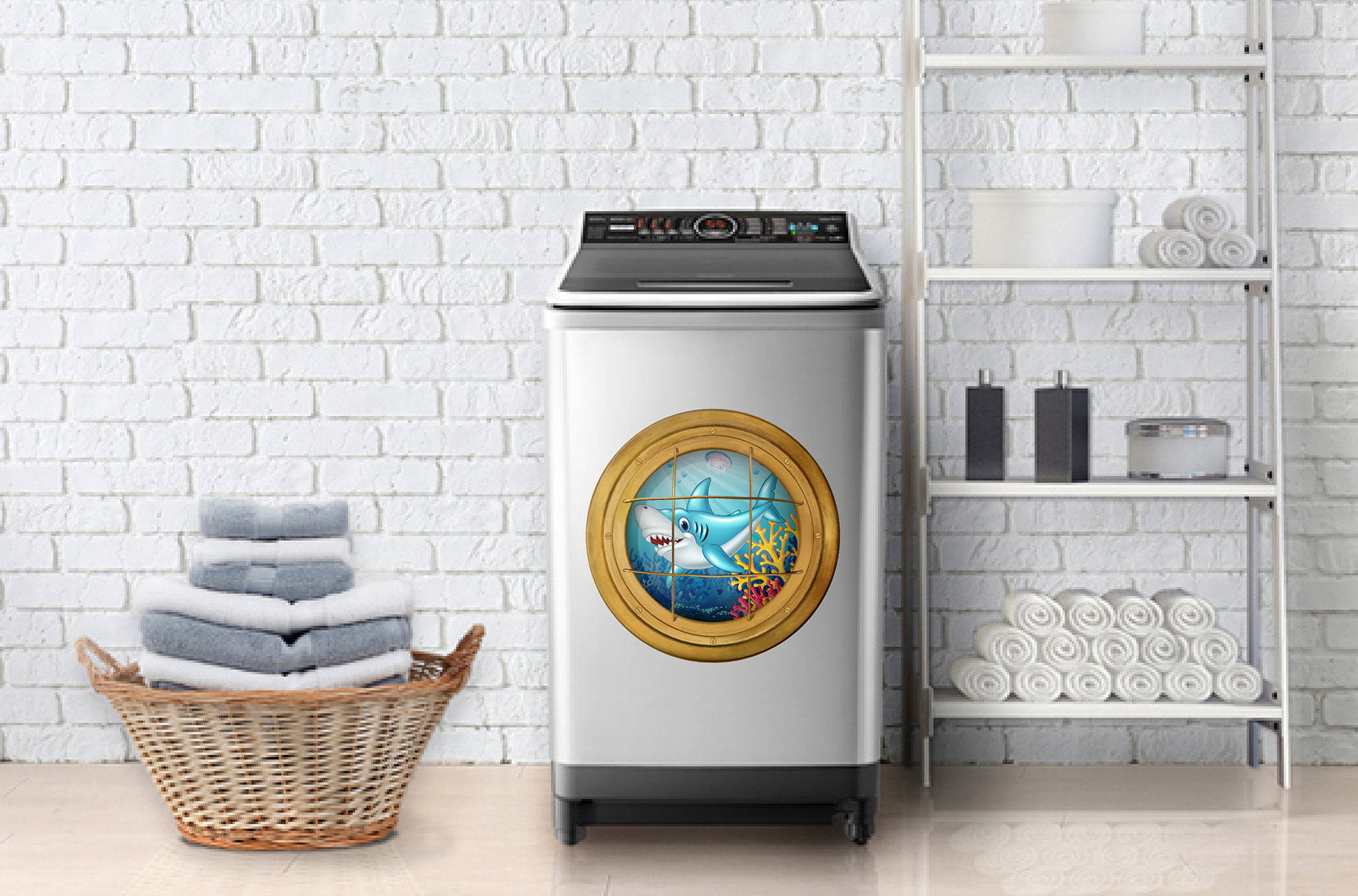 Decal trang trí máy giặt số 2