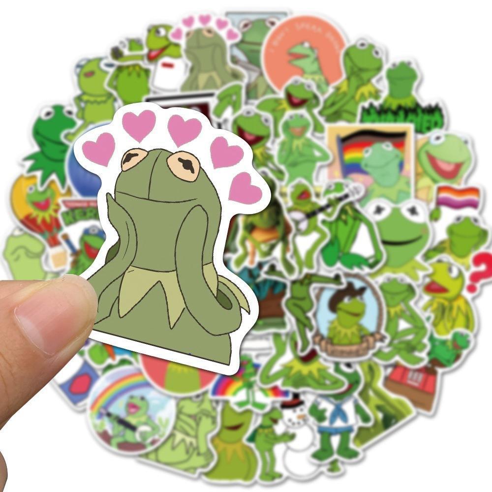 Sticker ếch kermit hoạt hình cute trang trí mũ bảo hiểm,guitar,ukulele,điện thoại,sổ tay,laptop-mẫu S57