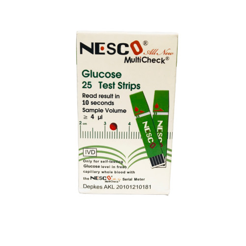 Hộp 25 Que thử Đường Huyết Glucose Dùng cho Máy 3 trong 1 Nesco Nw - 01