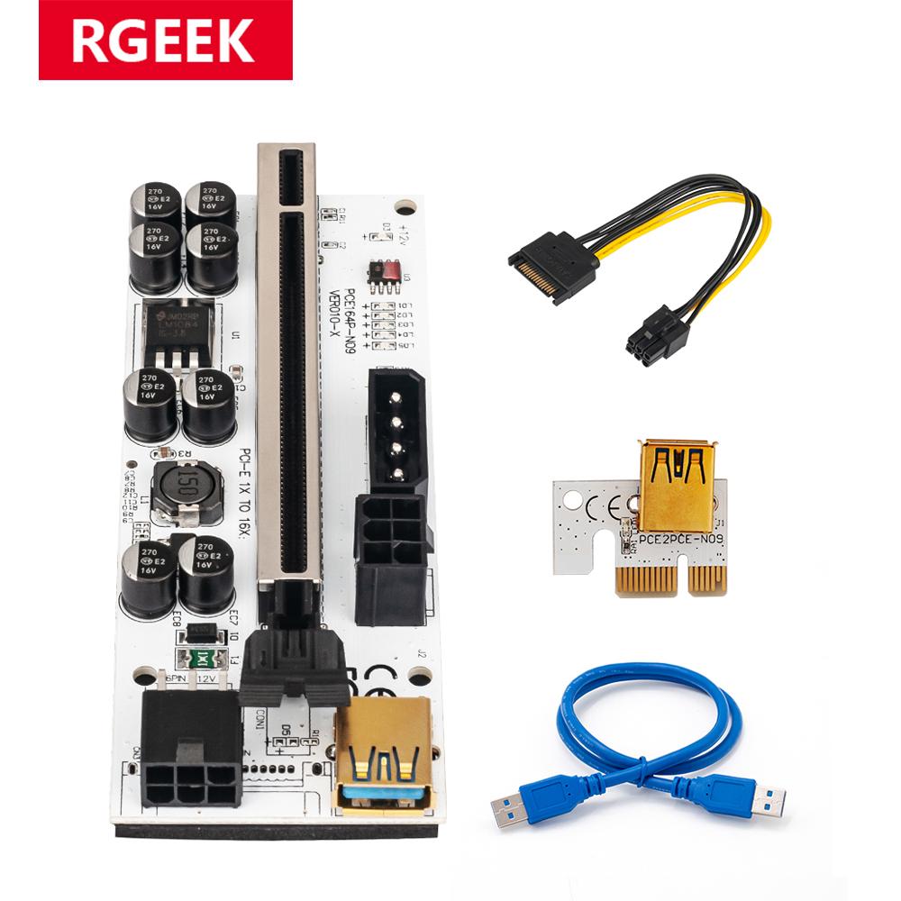 Thẻ RGEEK 010S PCI-E RISER 010 010X 009S 60cm USB 3.0 Cáp PCI Express 1x đến 16x Bộ chuyển đổi PCIE cho card đồ họa GPU