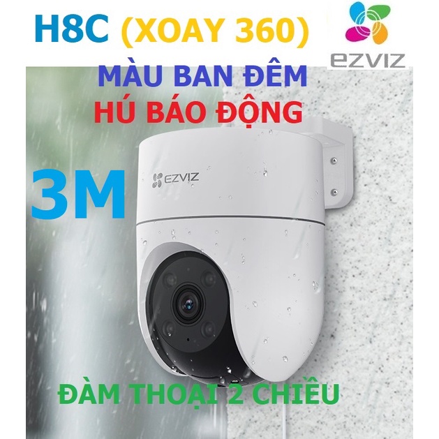 Camera Wifi EZVIZ H8C 3MP 2K, Quay Quét 360 Độ, Đàm Thoại 2 Chiều, Ghi Hình Màu Ban Đêm- Hàng Chính Hãng