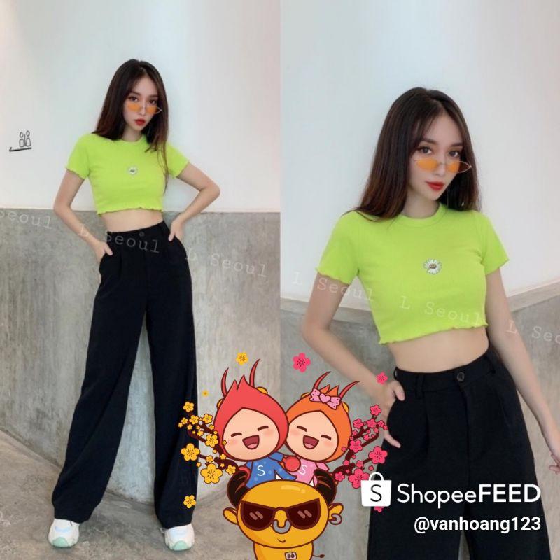 áo croptop thiêu hoa cúc body 4 màu xinh xắn